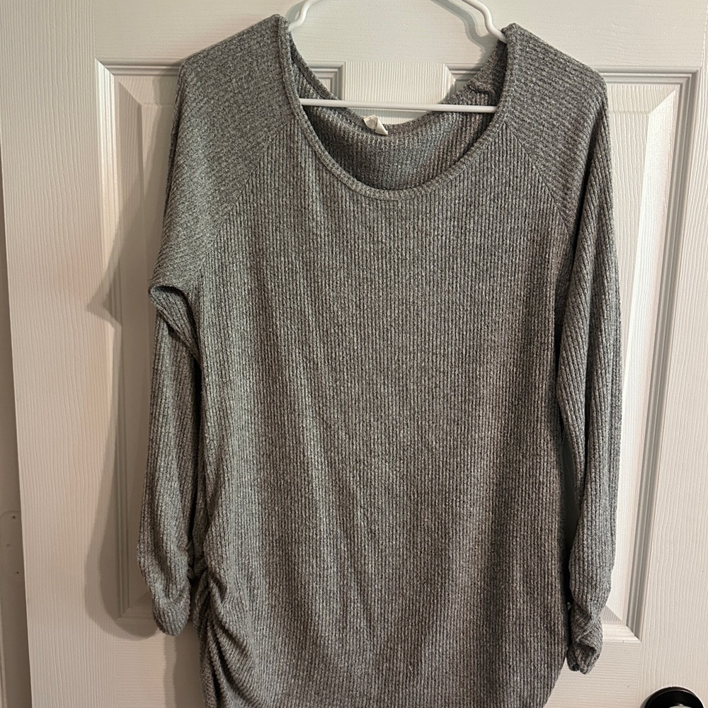 Pinkblush Ribbed Knit Ruched Maternity Top